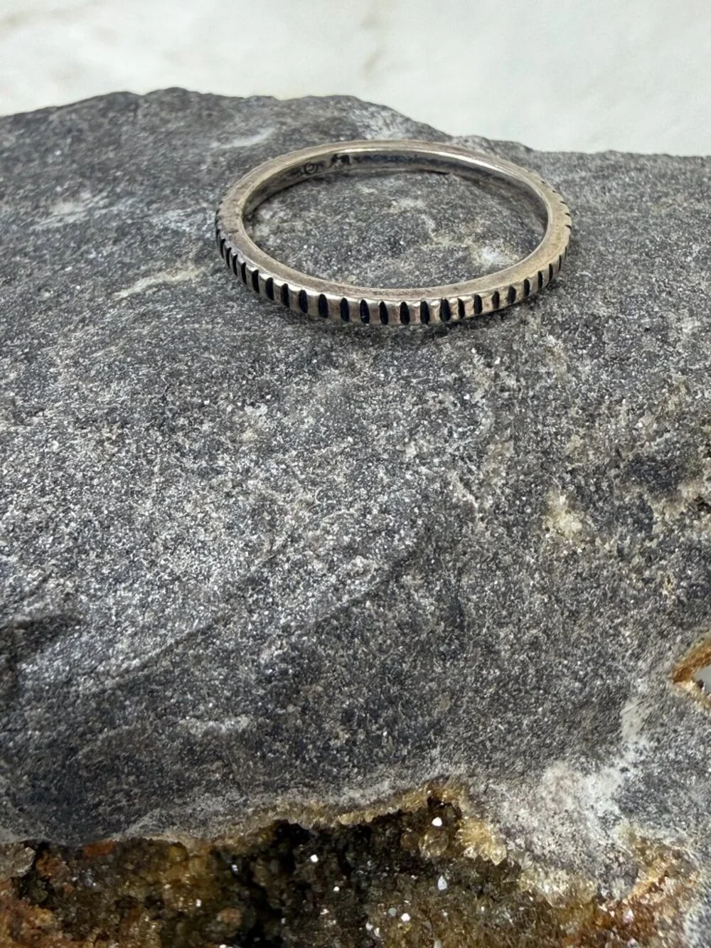 Sterling Silver Shube Etched Ring Size 9